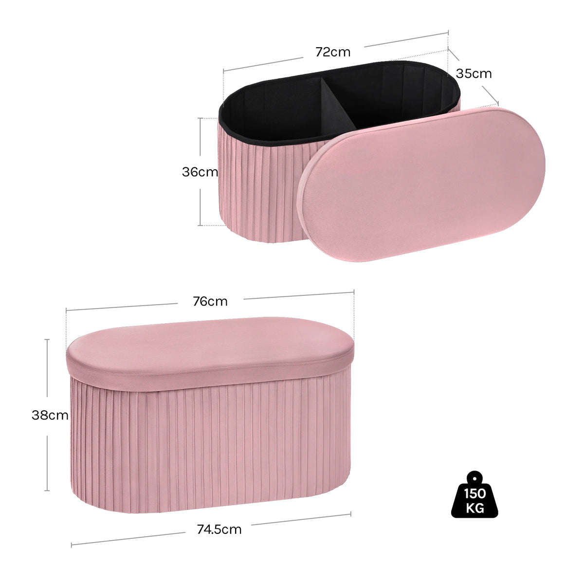 Eleganter Samtstoff-Hocker