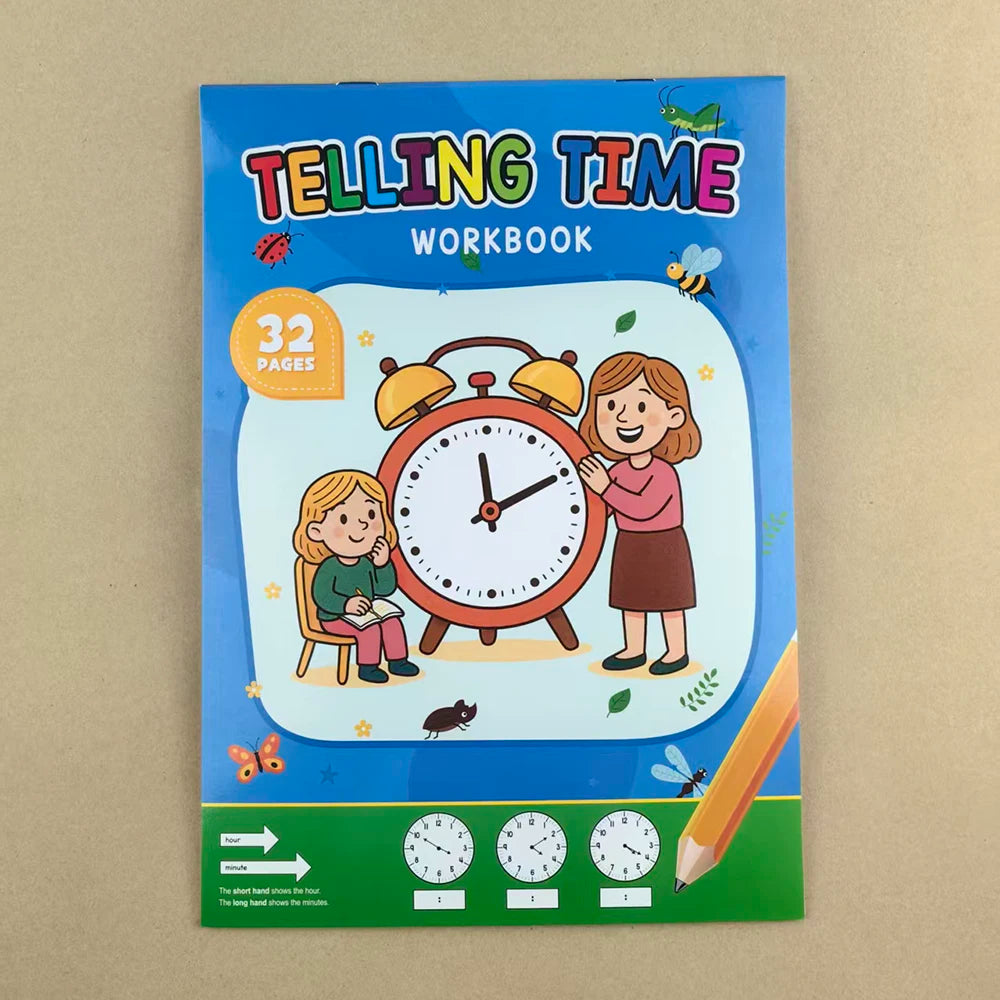 Lernheft für Kinder zum Üben von Zeitkonzepten