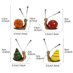 4-teiliges Set niedlicher Schnecken-Miniaturen