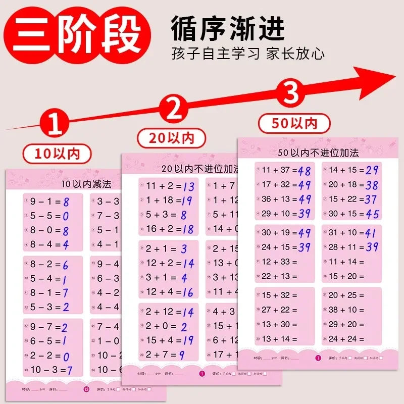 Chinesisches 80-seitiges Mathe-Lernbuch