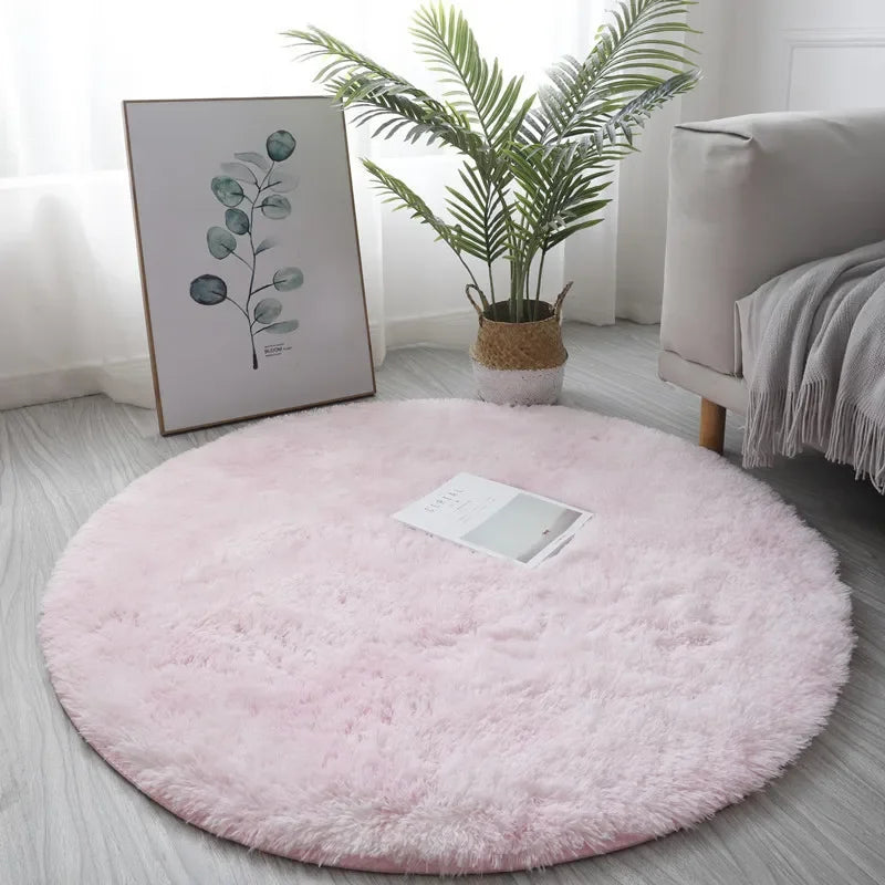 Weiches, flauschiges rundes Plüschteppich
