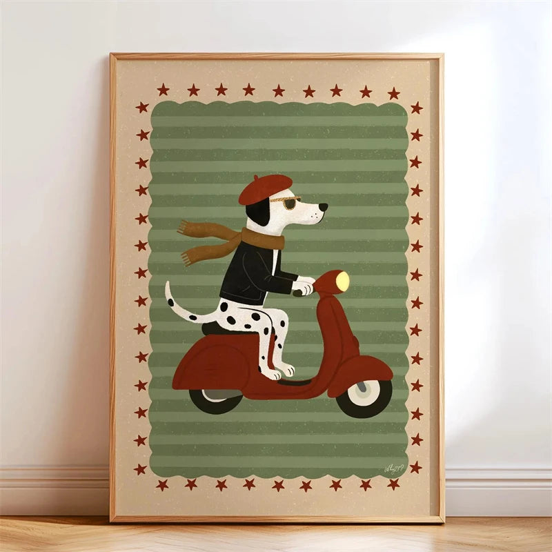 Lustiges Skateboard-Dackel Canvas Print Poster