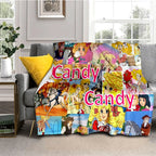 Weiches Flanell-Wurfdecke mit charmanten Anime-Cartoon-Motiven