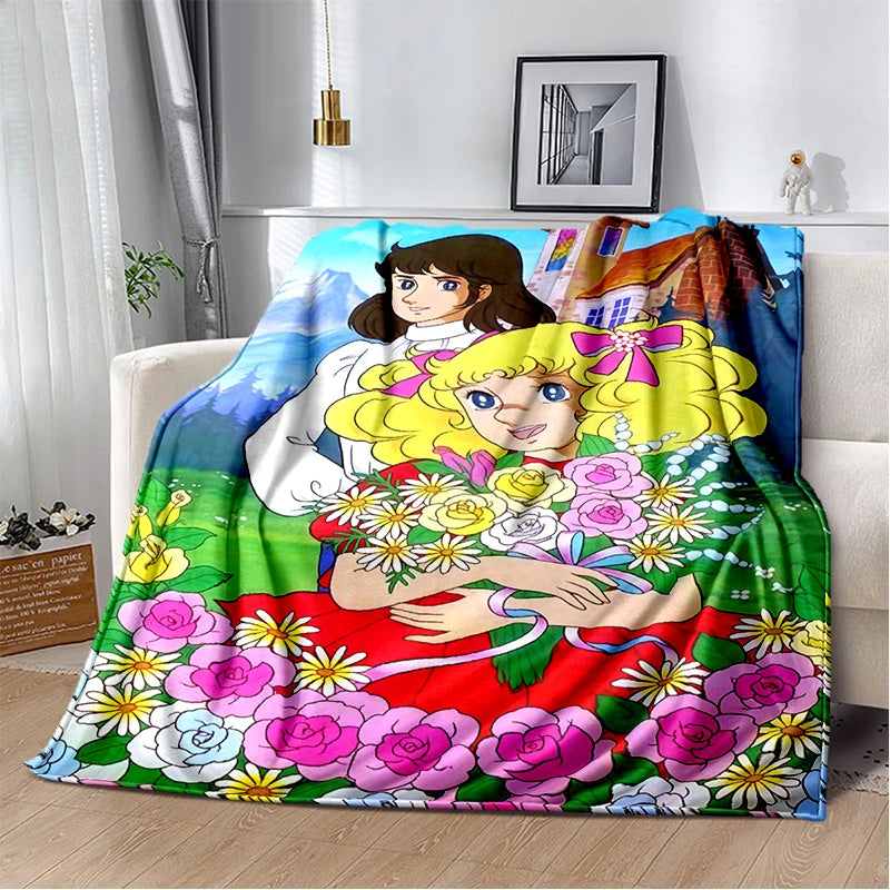 Weiches Flanell-Wurfdecke mit charmanten Anime-Cartoon-Motiven