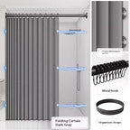 Magnetische faltbare Leinen-Duschvorhang