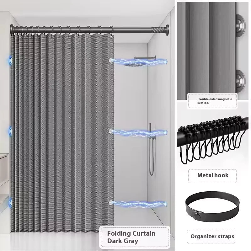 Magnetische faltbare Leinen-Duschvorhang