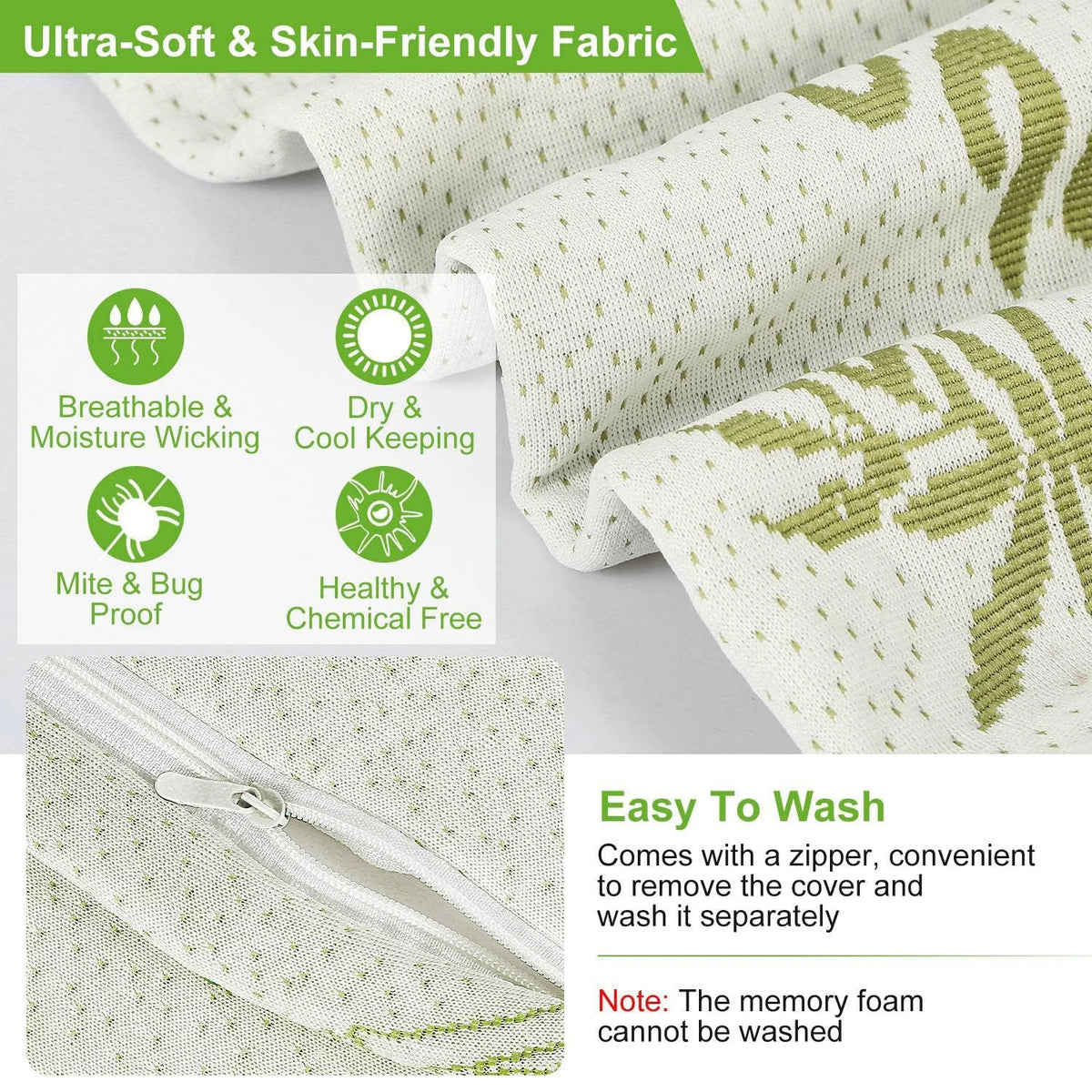 Ergonomisches Bambus-Memory-Foam-Kissen