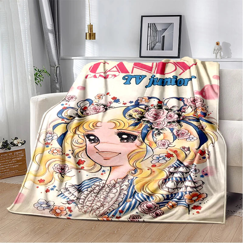 Weiches Flanell-Wurfdecke mit charmanten Anime-Cartoon-Motiven