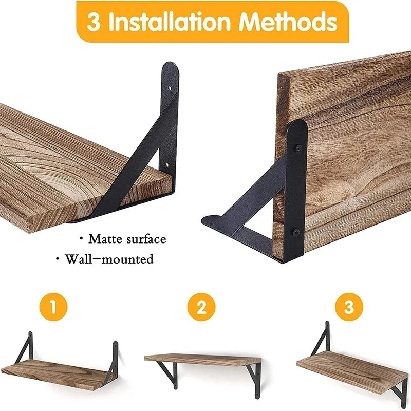 Elegante hängende Holzregale