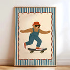 Lustiges Skateboard-Dackel Canvas Print Poster