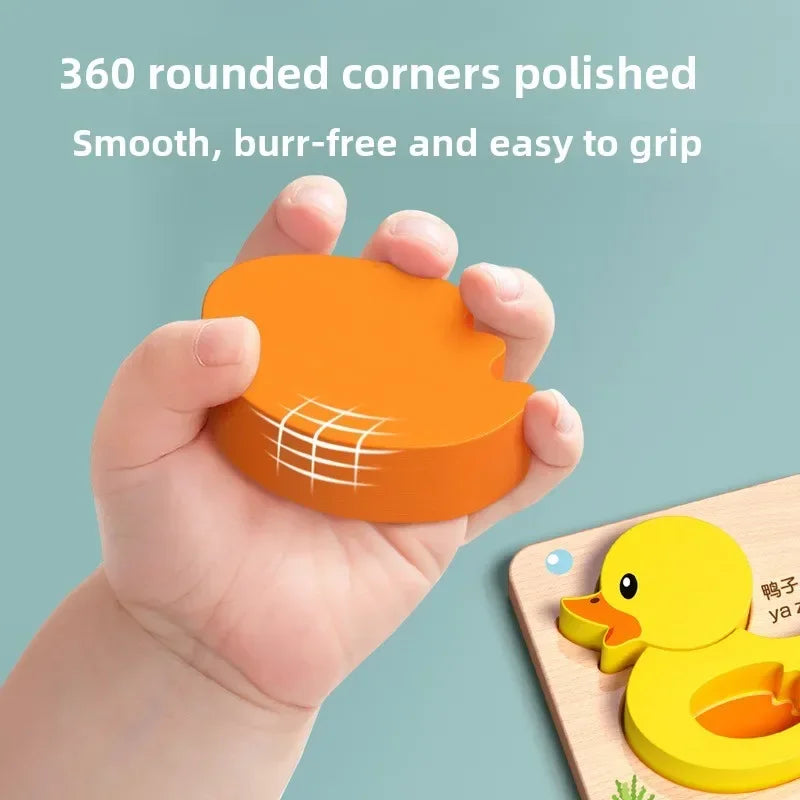 Montessori Cartoon 3D Wooden Puzzle