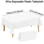 Elegante weiße Kunststoff-Tischdecke für jeden Anlass