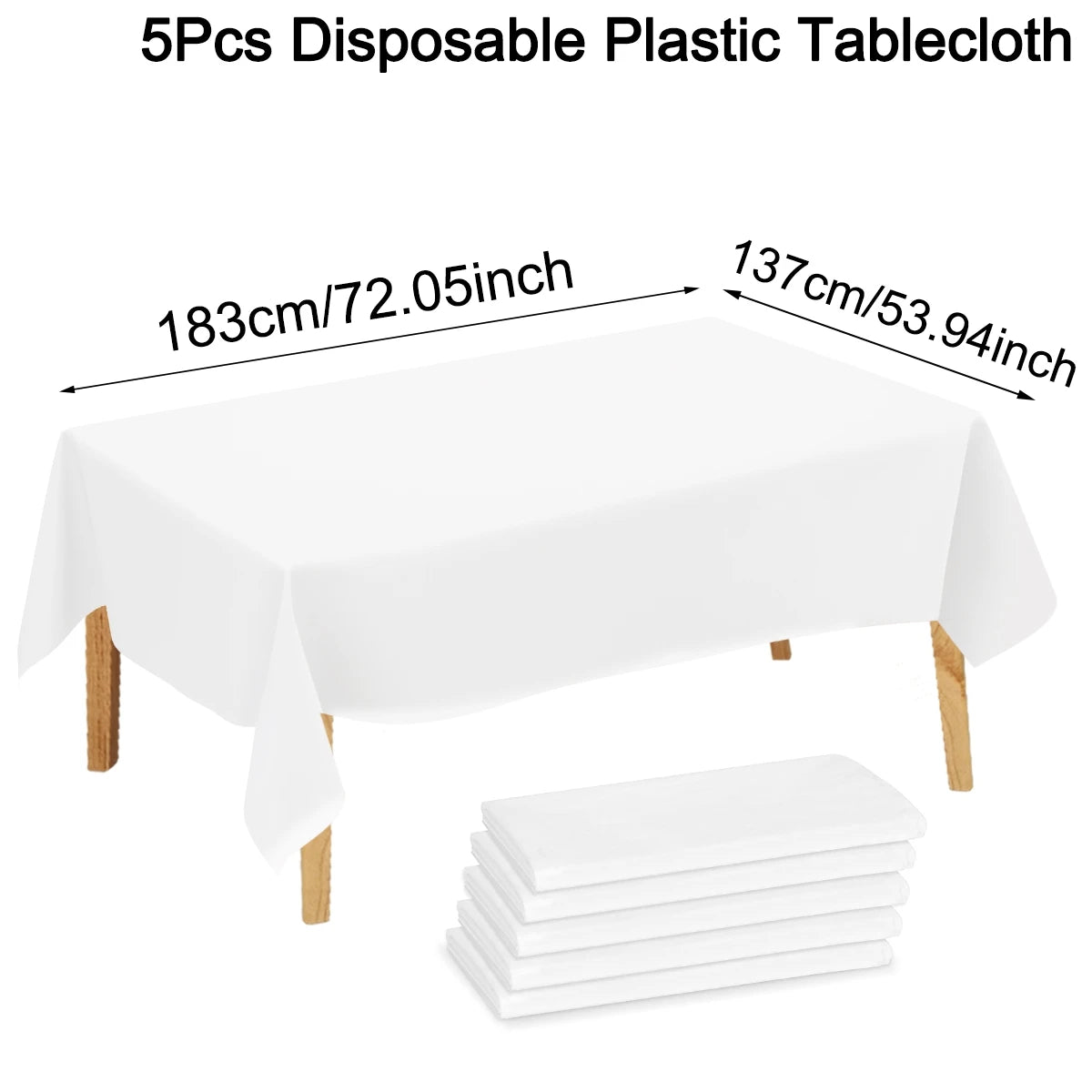 Elegante weiße Kunststoff-Tischdecke für jeden Anlass