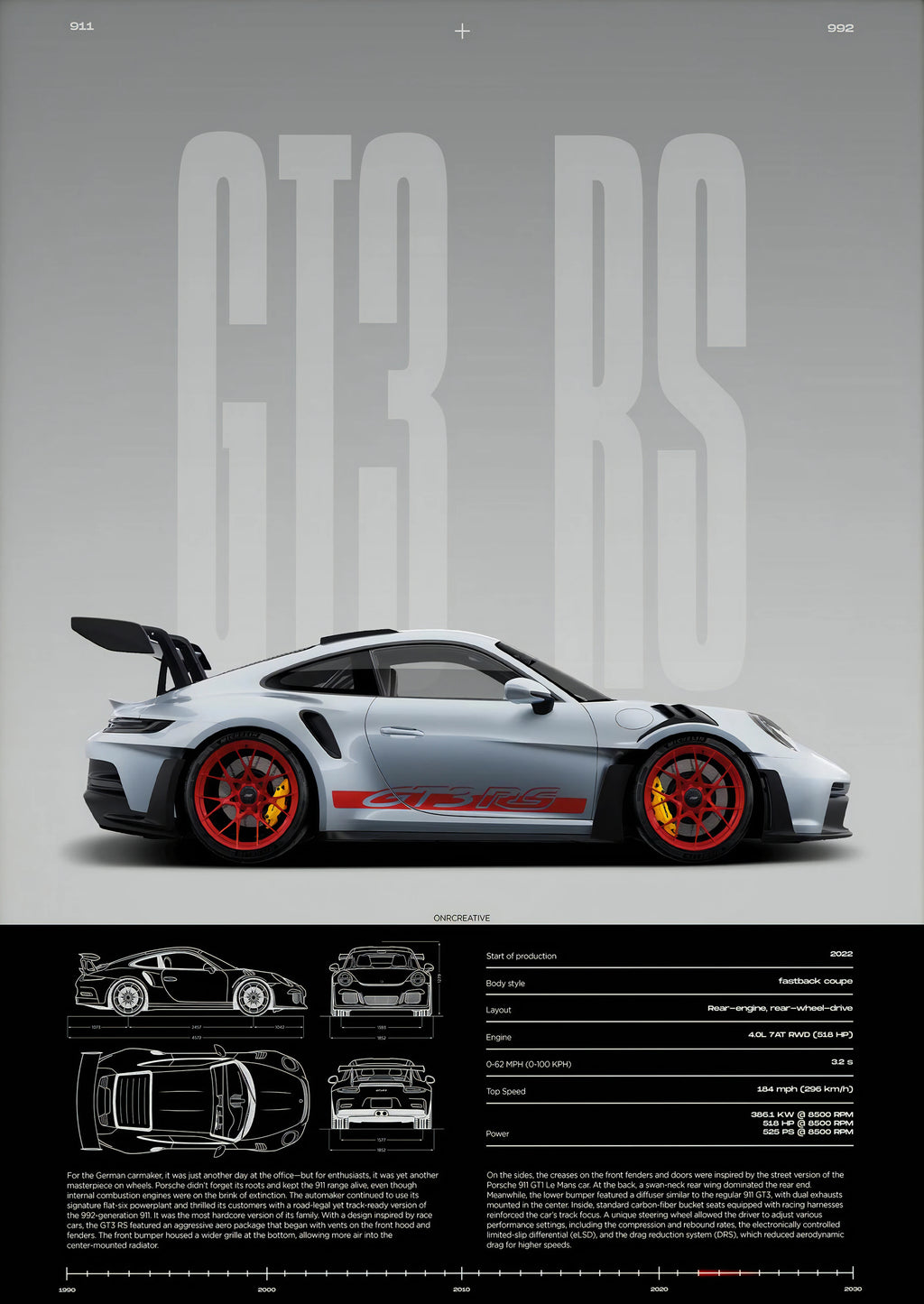 Stilvolles GT3 RS-Poster