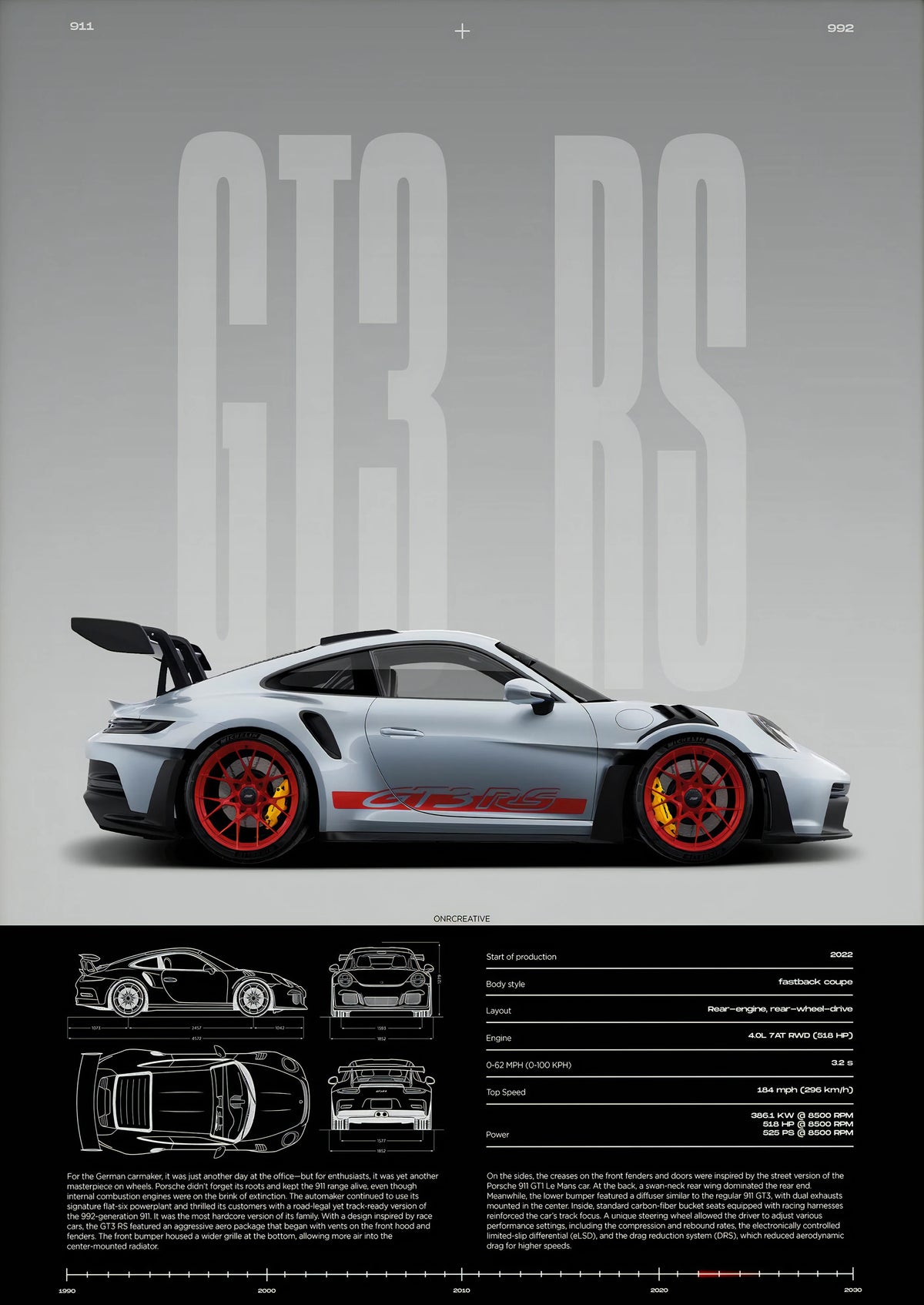 Stilvolles GT3 RS-Poster