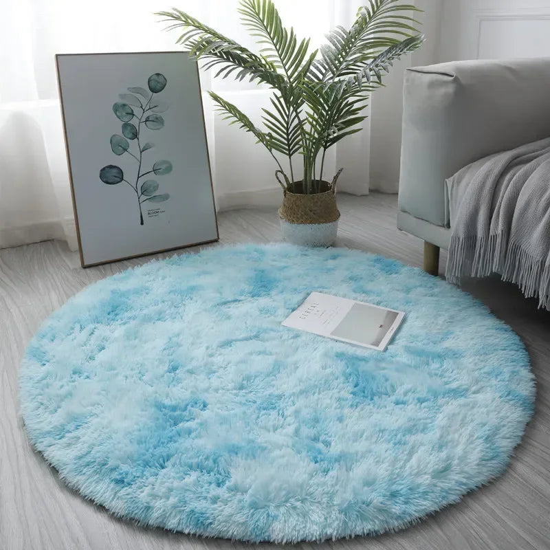 Weiches, flauschiges rundes Plüschteppich