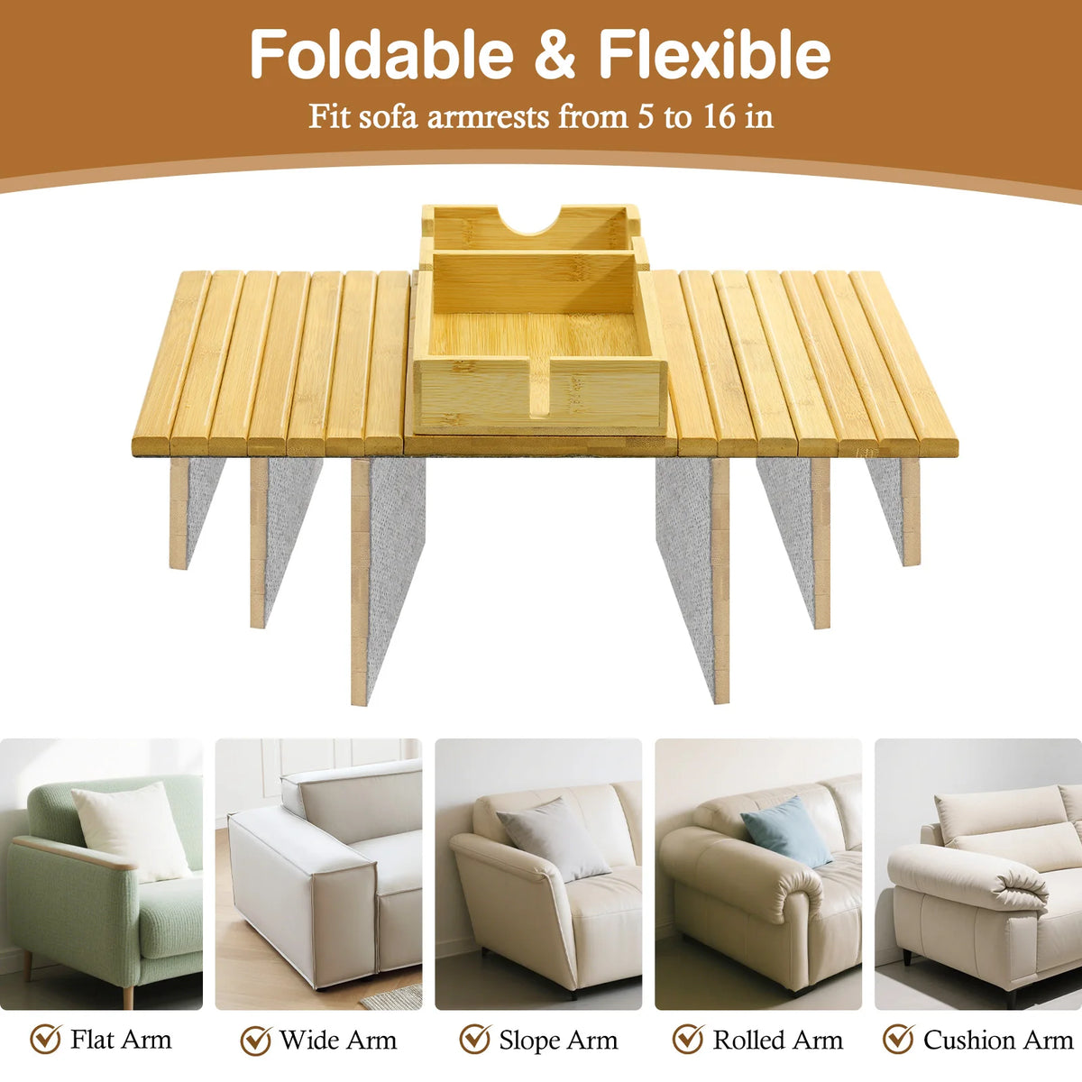 2-in-1 Sofa-Armrest-Tablett