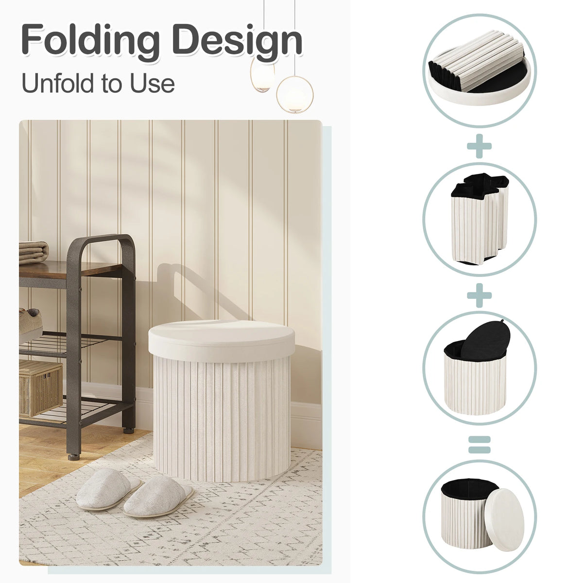 Eleganter Samtstoff-Hocker