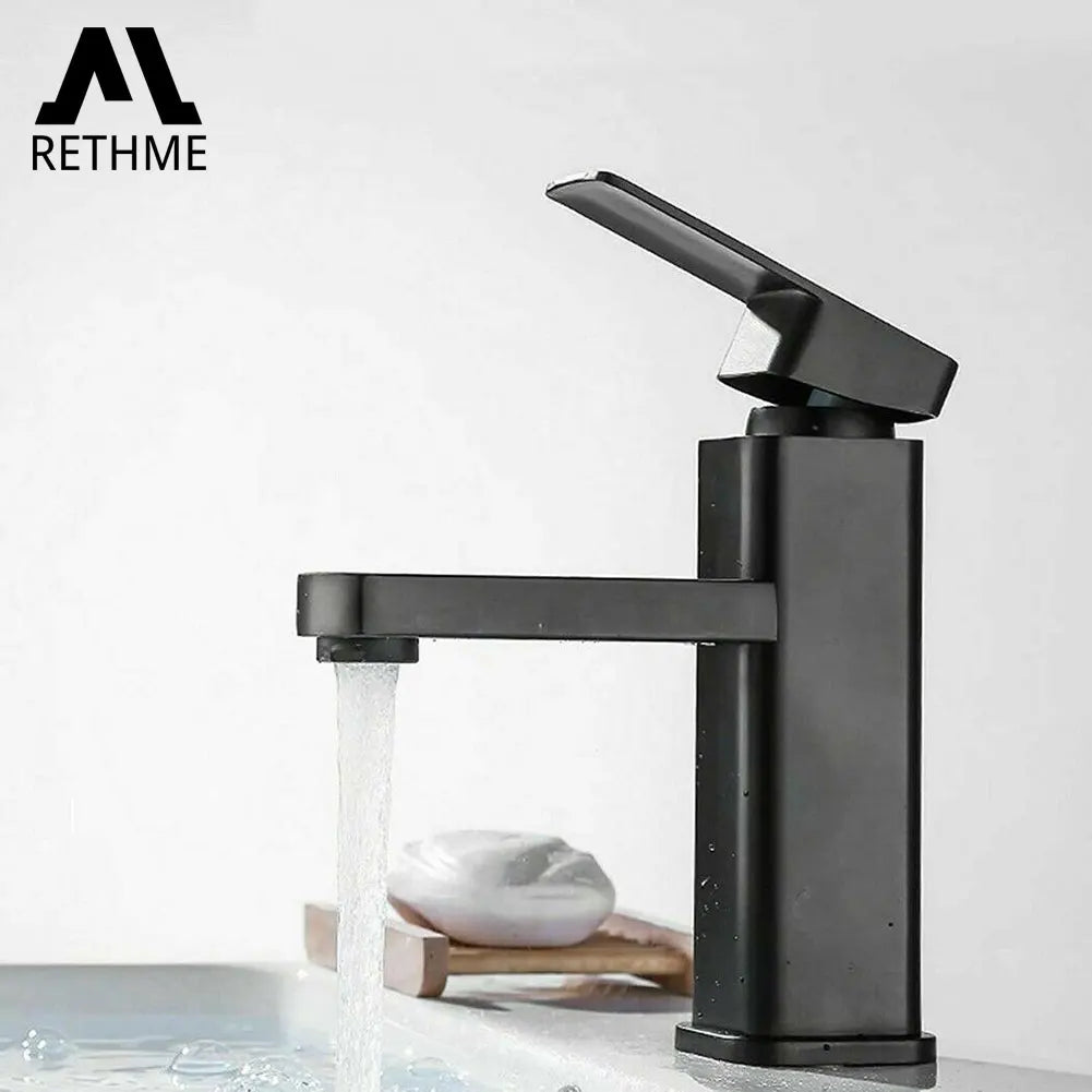 Elegante Badarmatur in Schwarz/Chrome
