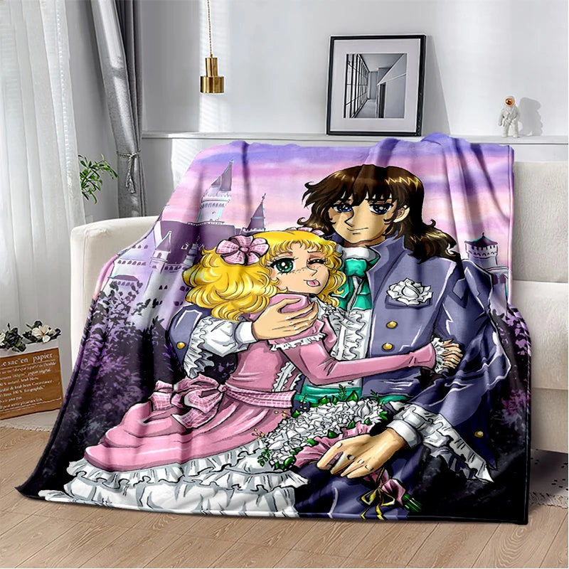 Weiches Flanell-Wurfdecke mit charmanten Anime-Cartoon-Motiven