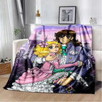 Weiches Flanell-Wurfdecke mit charmanten Anime-Cartoon-Motiven