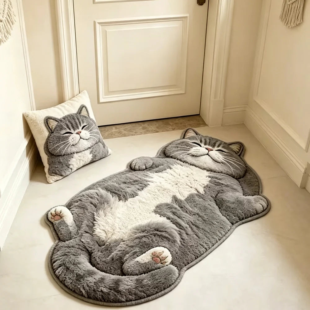 Niedliche katzenförmige Teppich