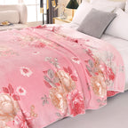 Wärmende Fleece-Decke mit Blumenmuster