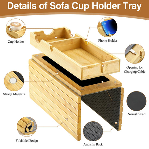 2-in-1 Sofa-Armrest-Tablett