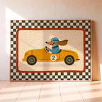 Lustiges Skateboard-Dackel Canvas Print Poster