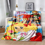 Weiches Flanell-Wurfdecke mit charmanten Anime-Cartoon-Motiven