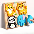 Montessori Cartoon 3D Wooden Puzzle
