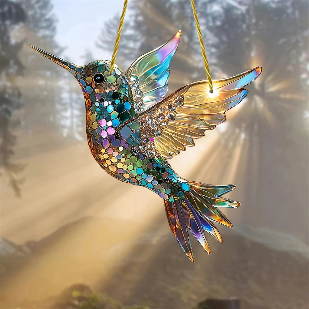 Wunderschöner Kolibri aus farbigem Acryl