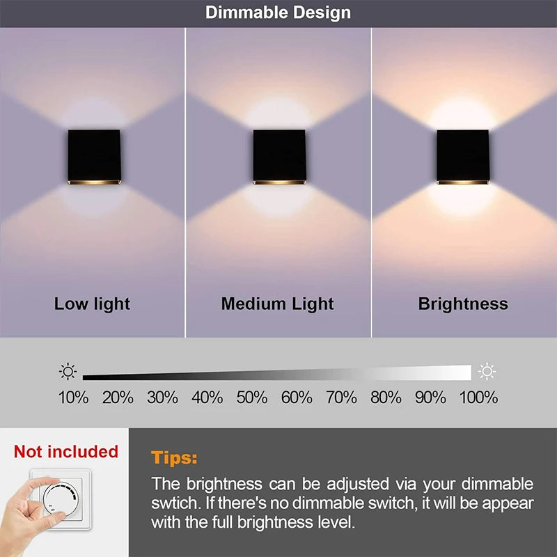 Boxförmige LED-Wandleuchte