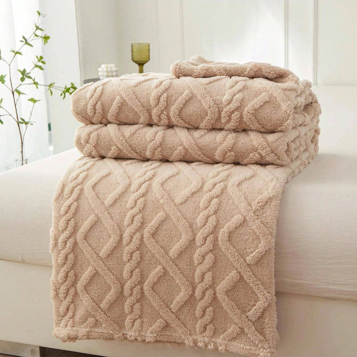 Kuschelweiches Coral Fleece Tagesdecke