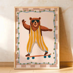 Lustiges Skateboard-Dackel Canvas Print Poster