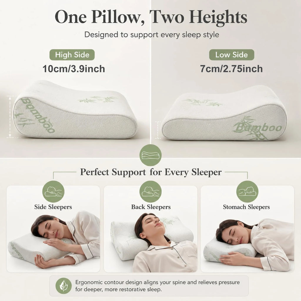 Ergonomisches Bambus-Memory-Foam-Kissen