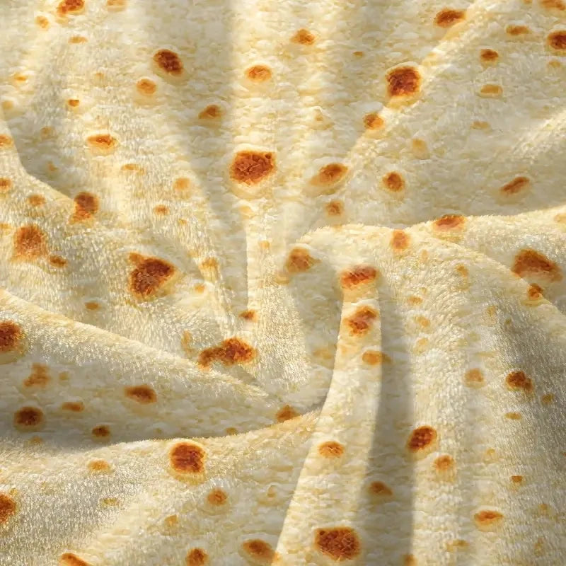 Gemütliche Flanell-Decke mit lustigem Tortilla-Print