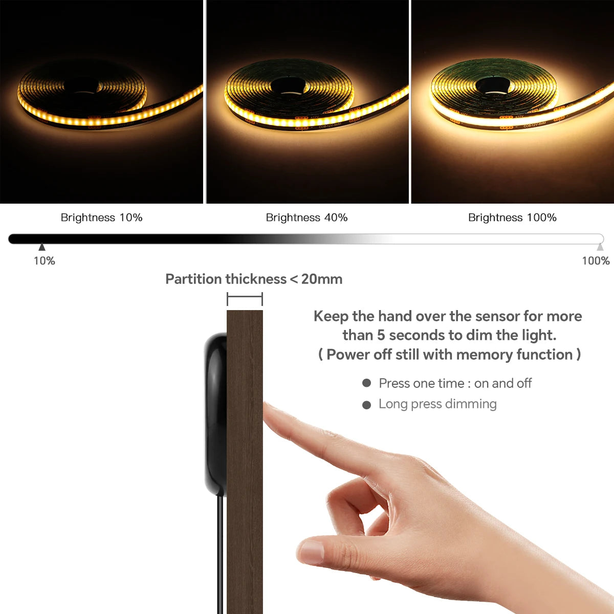 Moderne LED-Akustikpaneel mit Touch-Senso