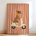 Lustiges Skateboard-Dackel Canvas Print Poster