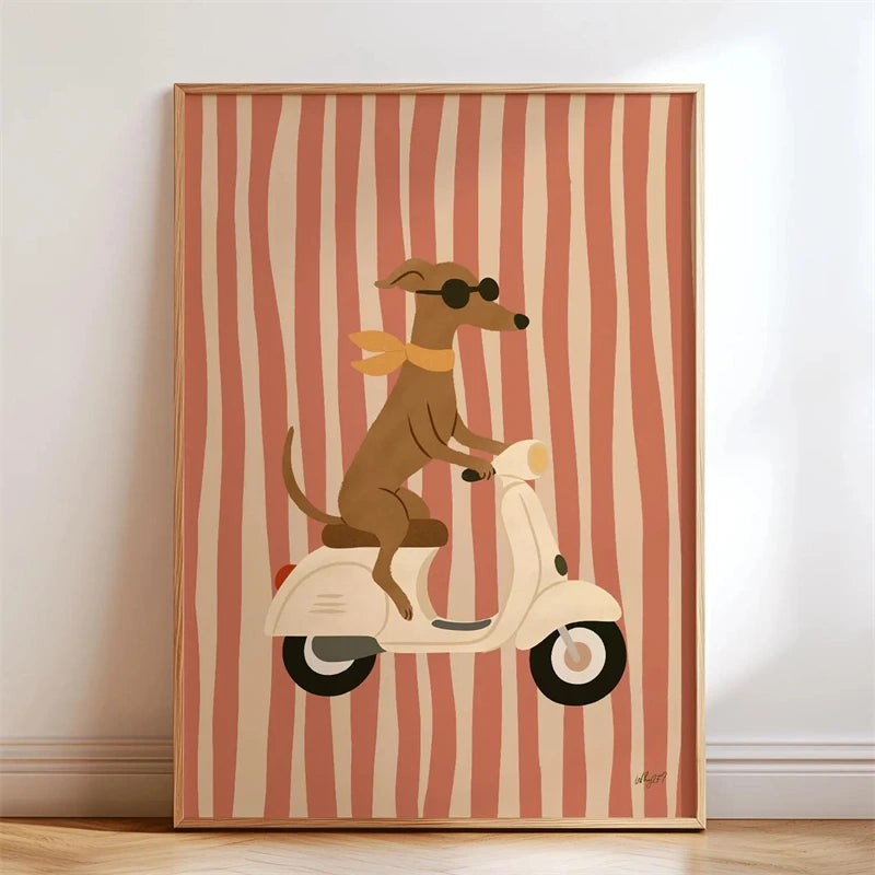 Lustiges Skateboard-Dackel Canvas Print Poster