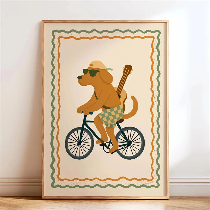 Lustiges Skateboard-Dackel Canvas Print Poster