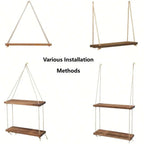 Elegante Hängeregale aus Holz