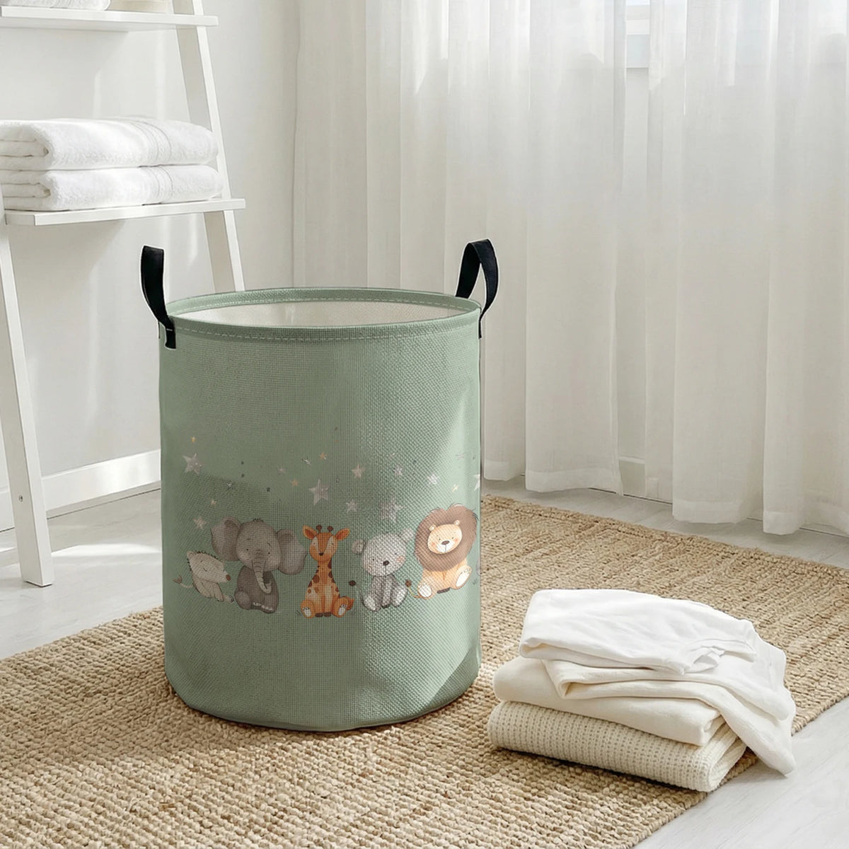 Hochwertige Wäschekorb mit tierischem Design