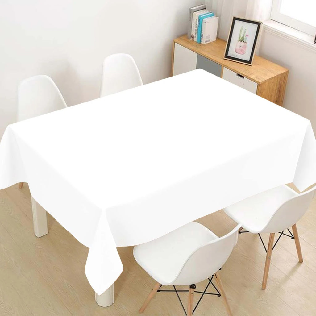 Elegante weiße Kunststoff-Tischdecke für jeden Anlass