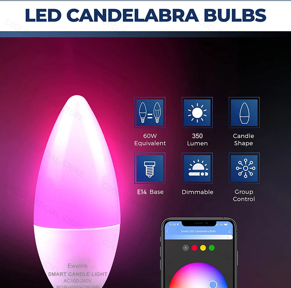 Smarte E14-Kerzenlampe