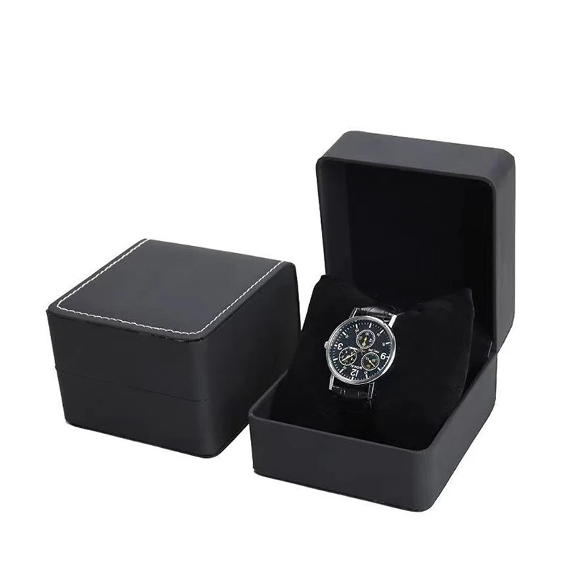 Elegante schwarze Uhrenbox