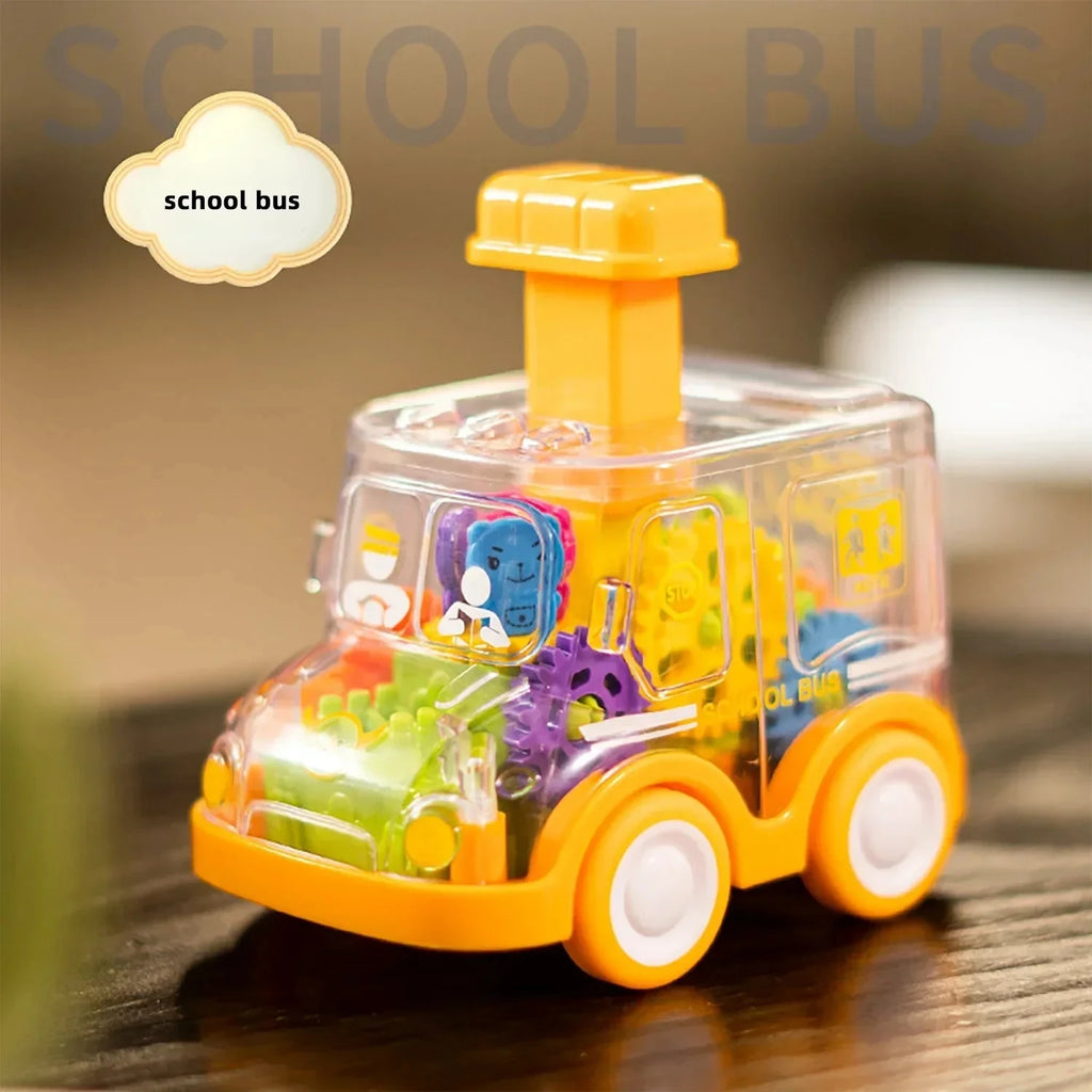 Spielzeugauto mit transparentem Getriebedesign