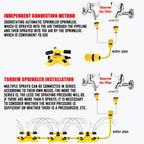 3-Arm Adjustable 360° Auto-Rotating Sprinkler System