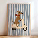 Lustiges Skateboard-Dackel Canvas Print Poster