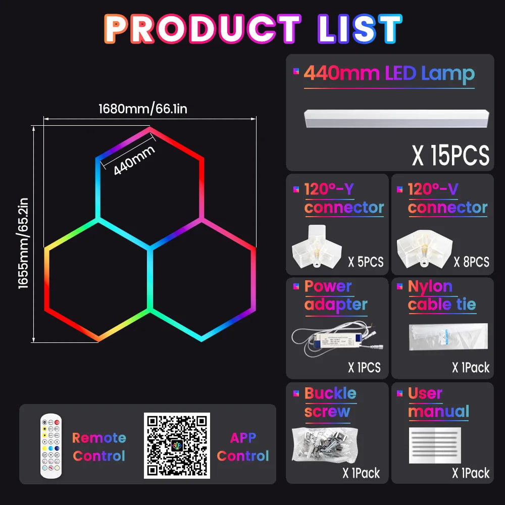 Smart RGB Hexagonal Panels